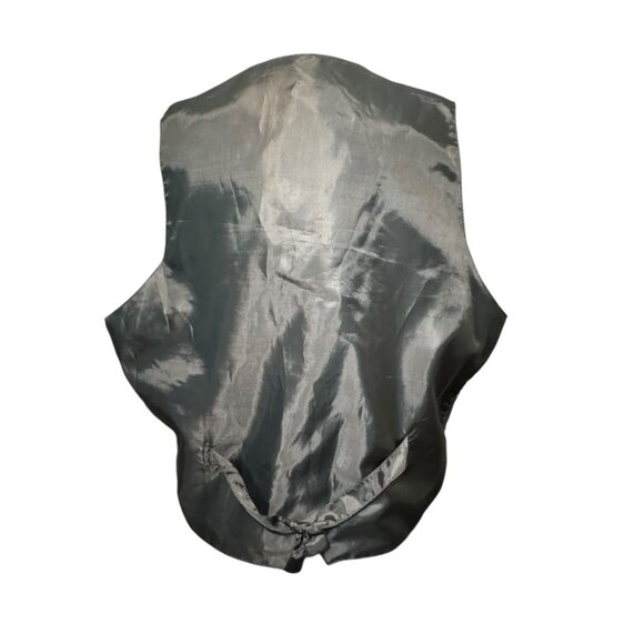 Plus Factor Black Faux Leather Vest Biker Lace-Up Snap Front - Picture 4 of 14